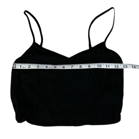 Hollister Size Small Black Crop Tank Top Adjustable Strap Smock Back Layering - Picture 9 of 10